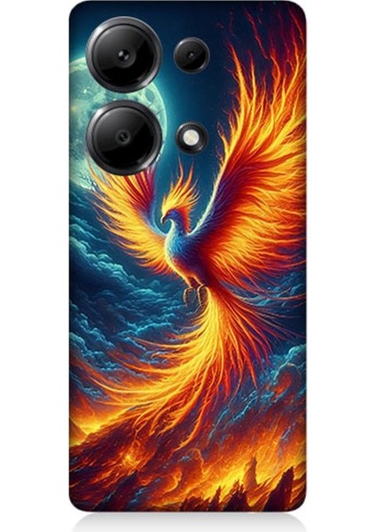 Xiaomi Redmi Note 13 Pro 4g Uyumlu Ateşle Dans Eden Anka Desenli Silikon Kılıf