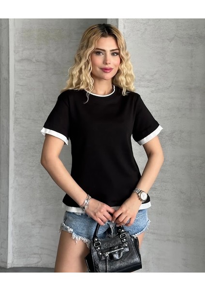 Kadın Çift Renkli T-Shirt