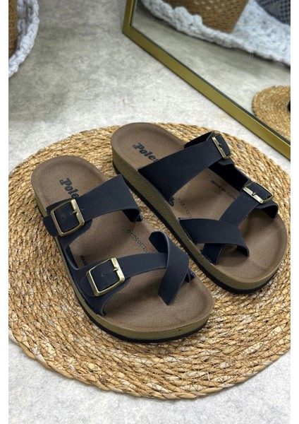 Günlük Kadın Terlik Tek Parmak Arası Rahat Mantar Taban Tokalı Ayarlanabilir Sandalet 147 - 34162 fırsatları