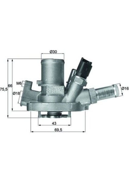 Mahle-Knecht-Behr TI15180 Termostat 80C G108880 Egea-Punto Evo 1.4 09>12-1.6 JTD-500 1.4 08>