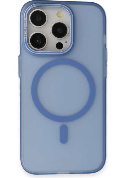 Iphone 15 Pro Frost Standlı Magsafe Kapak - Sierra Blue Mrayd