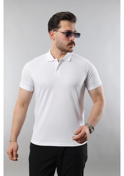 Erkek Slim Fit Dar Kesim Pamuklu Yumuşak Doku Nefes Alan Kumaş Erkek Polo Yaka T Shirt
