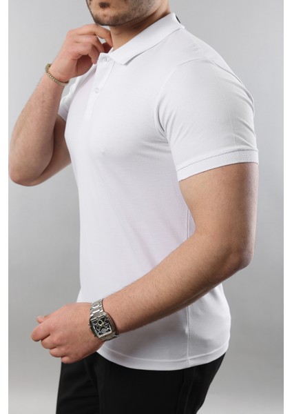 Erkek Slim Fit Dar Kesim Pamuklu Yumuşak Doku Nefes Alan Kumaş Erkek Polo Yaka T Shirt fırsatları
