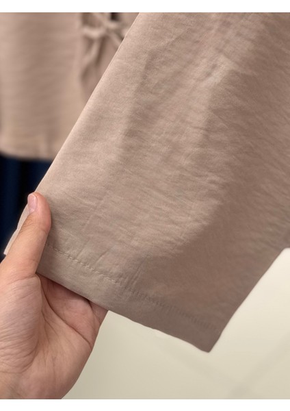 Mironia Önü Bağcıklı Cupra Kısa KIMONO-MF212 Vizon fırsatları