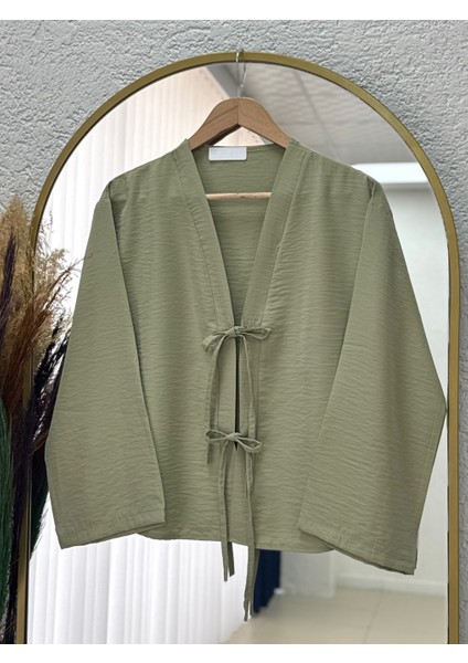 Mironia Önü Bağcıklı Cupra Kısa KIMONO-MF212 Yeşil fiyatları