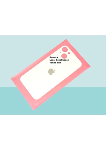 - iPhone 13 Arka Pil Batarya Kapağı - Cam Kapak Geniş Lens Deliği - Gold
