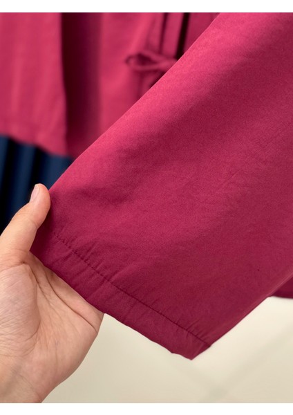 Mironia Önü Bağcıklı Cupra Kısa KIMONO-MF212 Bordo fırsatları