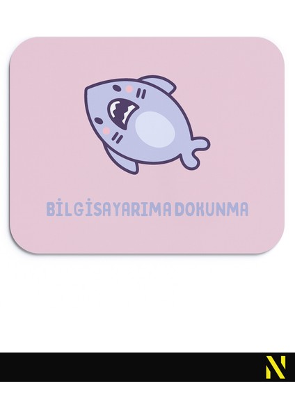 Sevimli Köpek Balığı Pembe Renkli Ergonomik Mouse Pad - 23 cm x 19 cm - Kaydırmaz Taban Ev ve Ofis Kullanımı Fare Altlığı Mousepad