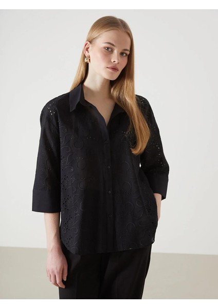 Lcw Vision Ajurlu Oversize Kadın Gömlek (S5)