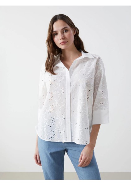 Lcw Vision Ajurlu Oversize Kadın Gömlek (S5)