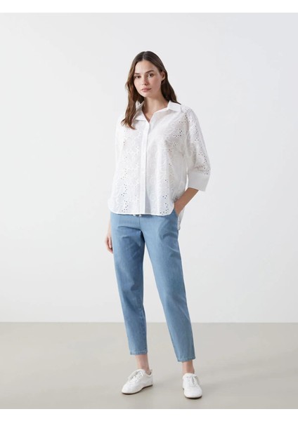 Lcw Vision Ajurlu Oversize Kadın Gömlek (S5) fiyatları