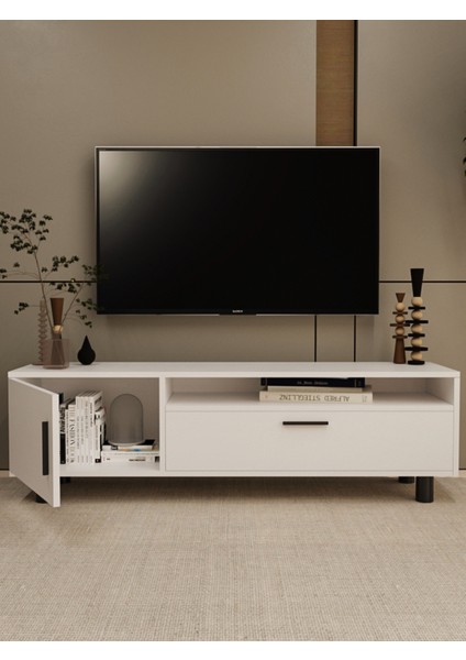 Velora Beyaz Modern Tv Sehpası Mdflam 45 x 150 cm fiyatları