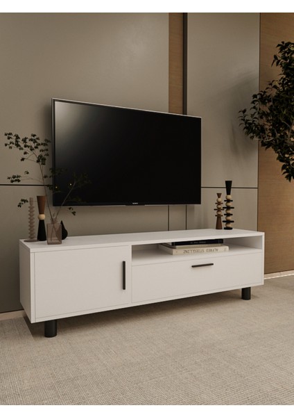 Velora Beyaz Modern Tv Sehpası Mdflam 45 x 150 cm modelleri