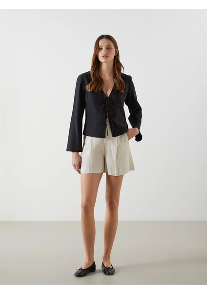 Lcw Vision Loose Fit Keten Karışımlı Kadın Şort (S5) fiyatları