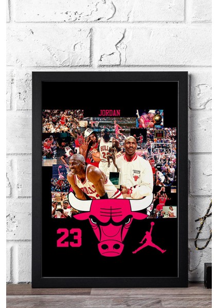 Michael Jordan Çerçeveli Tablo - Chicago Bulls Nba Posteri Tablo