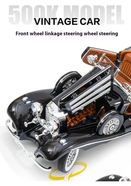 _mercedes-Benz 500K (W29) Klasik Araba Modeli 1:18 Ölçek Koleksiyoner Oyuncak Hediyelik fiyatları