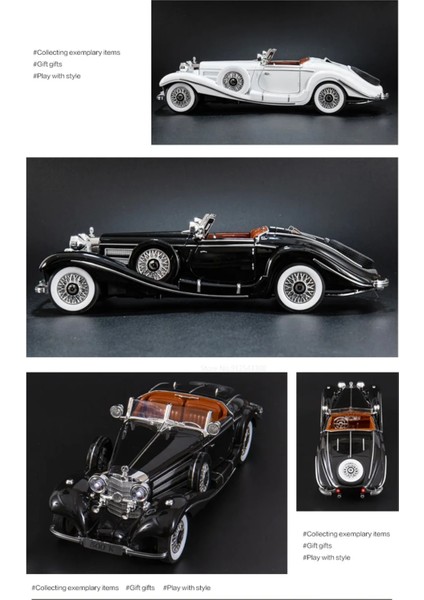 _mercedes-Benz 500K (W29) Klasik Araba Modeli 1:18 Ölçek Koleksiyoner Oyuncak Hediyelik indirimleri