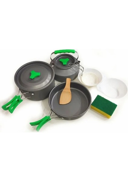 OUT-1150 3'LÜ Kamp Mutfak Seti + Piknik Seti – 20 Parça-MercampOutdoor(Gri) fiyatları