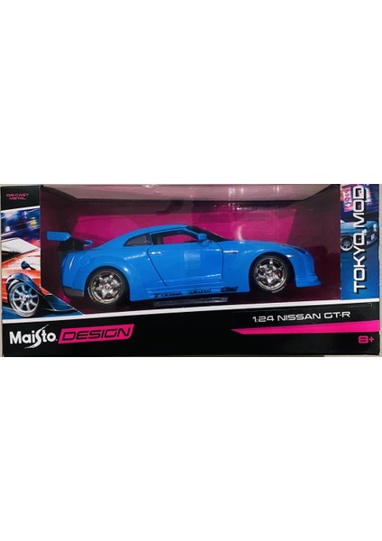 Design Tokyo Mod Nissan Gt-R Blue 1/24 Model Araba