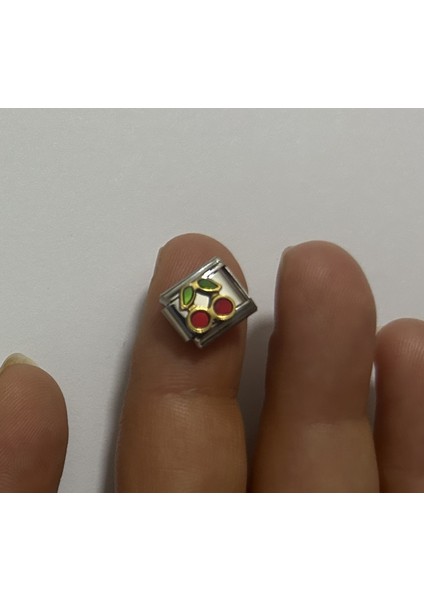 Badelis Çelik Silver Renk Kiraz Figürlü Charm modelleri