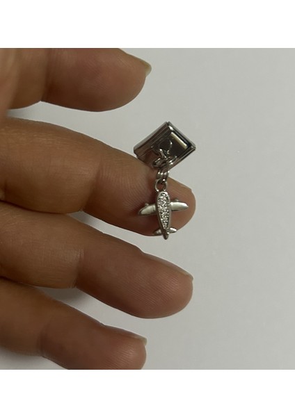 Badelis Çelik Silver Renk Uçak Temalı Charm fırsatları