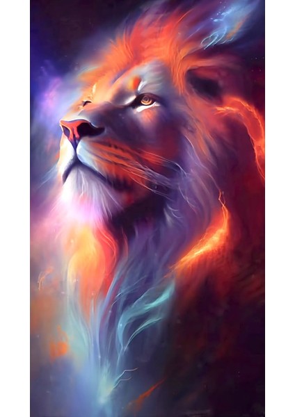 Gök Yüzüne Yansıyan Aslan Kanvas Tablo Ev Duvar Salon Ofis Dükkan Hediyelik Dekarasyon Süsü fiyatları