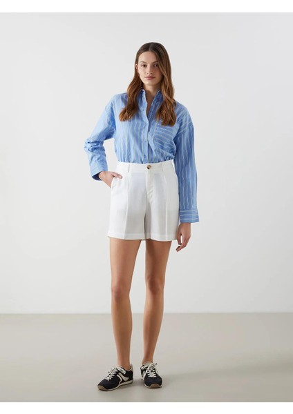Lcw Vision Loose Fit Keten Karışımlı Kadın Şort (S5)