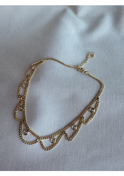 Özel Seri Taşlı Kalın Zincir Sallantılı Halhal fiyatları