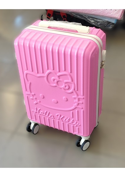 Hello Kitty Figürlü Pembe Kabin Boy Valiz (55CM*35CM*20CM) AD41005
