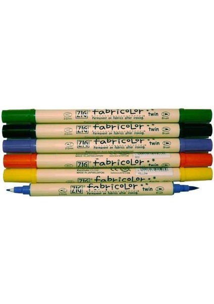 Zig Fabricolor Twin Çift Uçlu Kumaş Boyama Kalemi 6 Renk