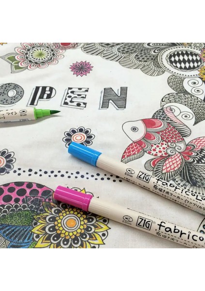 Zig Fabricolor Twin Çift Uçlu Kumaş Boyama Kalemi 6 Renk fiyatları