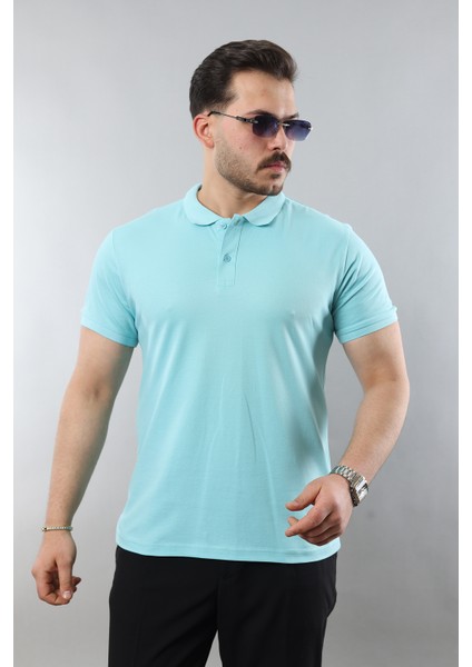 Erkek Slim Fit Dar Kesim Pamuklu Yumuşak Doku Nefes Alan Kumaş Erkek Polo Yaka T Shirt