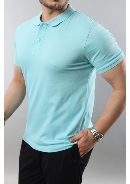 Erkek Slim Fit Dar Kesim Pamuklu Yumuşak Doku Nefes Alan Kumaş Erkek Polo Yaka T Shirt fırsatları