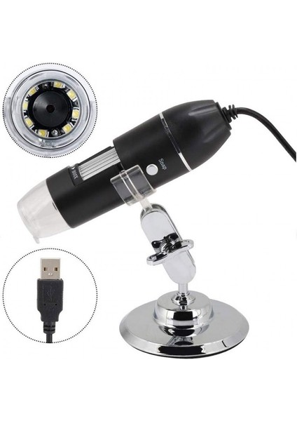 USB 2.0 Kablolu El Tipi Dijital Mikroskop 8 Ledli Endoskop Kamera