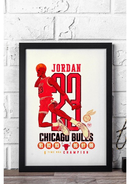 Michael Jordan Çerçeveli Tablo - Chicago Bulls Nba Posteri Tablo