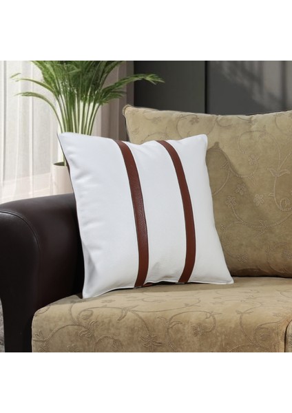 Premium Çift Taraflı Taba Beyaz Deri Kırlent Kılıfı/ev ve Ofis Için 45X45CM Kırlent Kılıfı modelleri