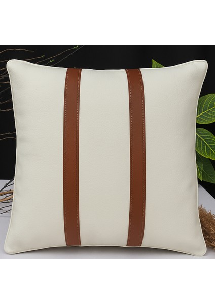 Premium Çift Taraflı Taba Beyaz Deri Kırlent Kılıfı/ev ve Ofis Için 45X45CM Kırlent Kılıfı indirimleri