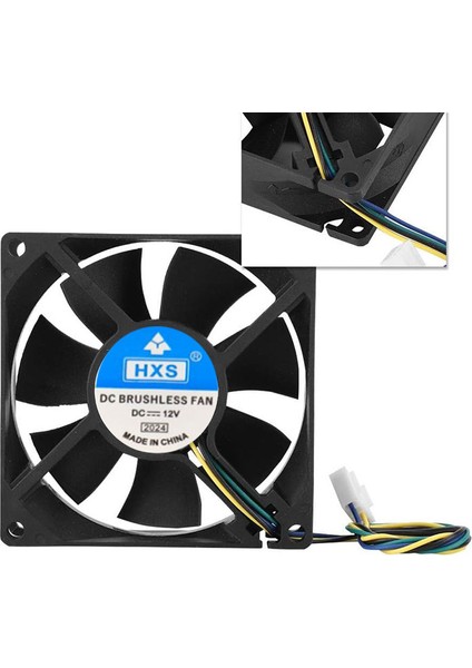 12V 8cm 4 Pinli Kasa Fanı Dc 12V 8X8X2.5CM 4 Pin Fan modelleri