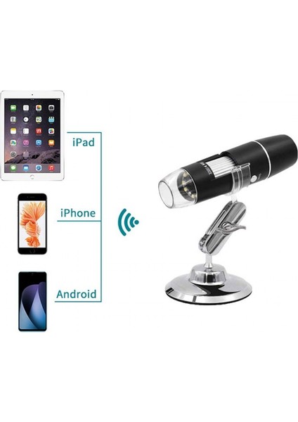 Kablosuz El Tipi Mikroskop 8 Ledli Wifi Endoskop Kamera Wifi Dijital Mikroskop