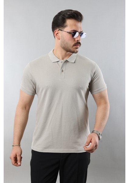 Erkek Slim Fit Dar Kesim Pamuklu Yumuşak Doku Nefes Alan Kumaş Erkek Polo Yaka T Shirt
