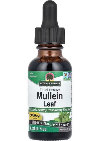 Mullein Leaf, Fluid Extract, Alcohol-Free , 2,000 Mg, 1 Fl Oz (30 Ml)
