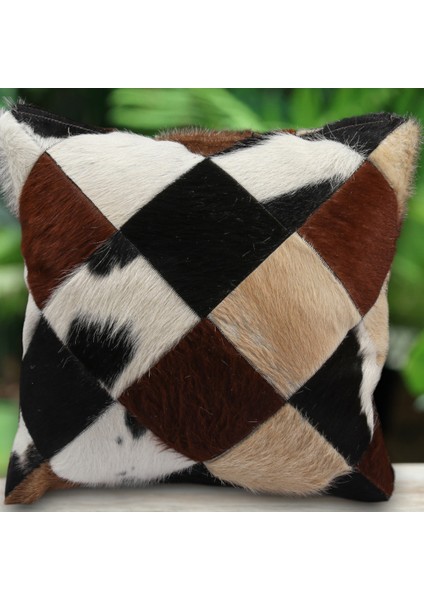 Premium Dekoratif Patchwork Deri Kırlent Kılıfı/ev ve Ofis Için Gerçek Deri 45X45CM Kırlent Kılıfı fırsatları