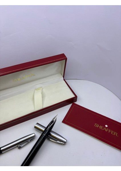 Yarı Krom Dolma Kalem-Tükenmez Kalem Set siyah