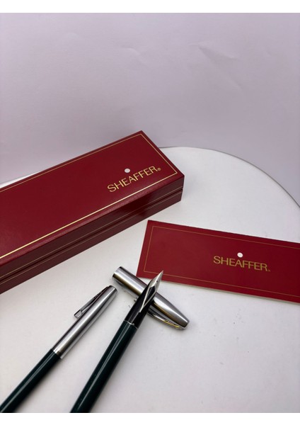 Yarı Krom Dolma Kalem-Tükenmez Kalem Set yeşil fiyatları