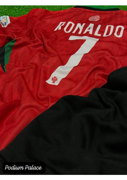 Portekiz 2024/25 Yeni Sezon Cristiano Ronaldo Iç Saha Çocuk Forması 4'lü SET8KIRMIZI)
