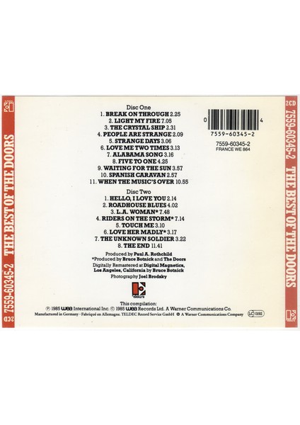 Dikkat CD The Doors – The Best Of The Doors 2xcd Box Set fiyatları
