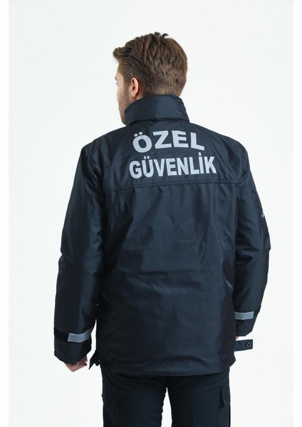 Özel Güvenlik Kışlık Kaban – Reflektörlü, Soğuk Geçirmez, Çok Cepli Mont