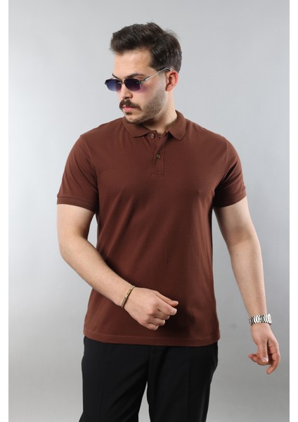 Erkek Slim Fit Dar Kesim Pamuklu Yumuşak Doku Nefes Alan Kumaş Erkek Polo Yaka T Shirt