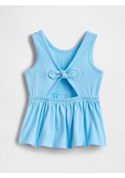 Kız Bebek Mavi Fiyonk Detaylı Peplum Bluz fiyatları