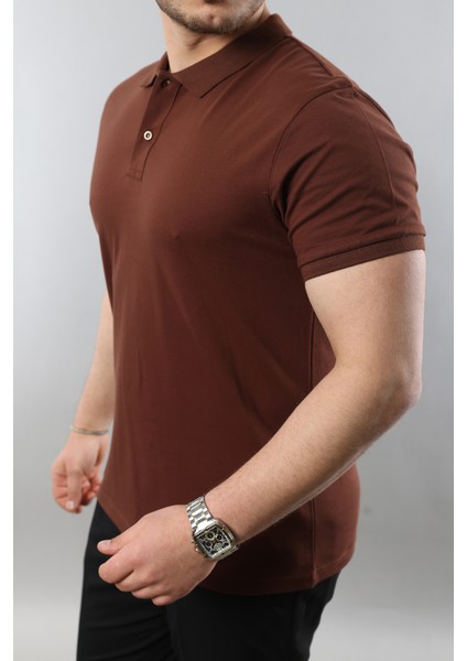 Erkek Slim Fit Dar Kesim Pamuklu Yumuşak Doku Nefes Alan Kumaş Erkek Polo Yaka T Shirt fırsatları